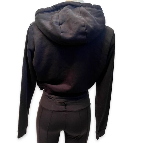 Nike Sportswear Club Fleece Cropped Black Hoodie Small - Excellent Condition - Picture 2 of 5